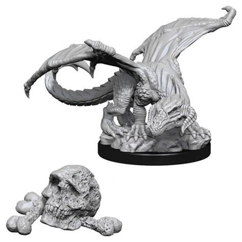 WizKids WZK73850 Dungeons & Dragons Nolzurs Marvelous-Black Dragon Wyrmling W10 Miniature ...