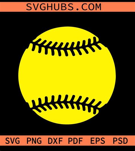 Softball SVG, softball outline SVG, softball clipart