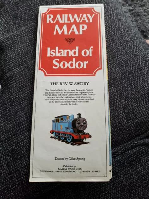 THOMAS THE TANK engine Railway Map, Island Of Sodor Rare £90.00 ...