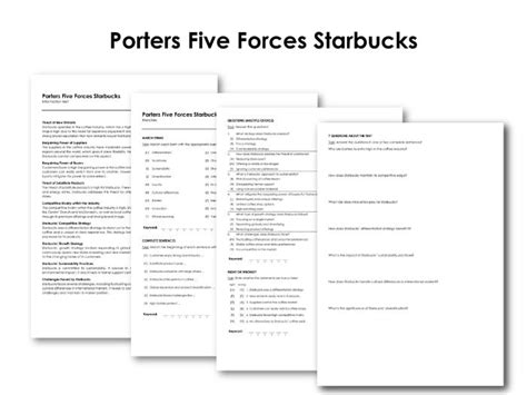 Porters Five Forces Starbucks | Teaching Resources