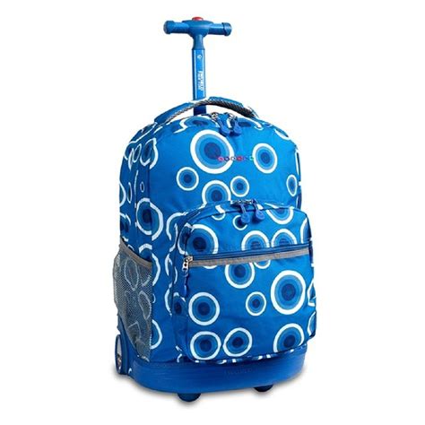 Girls Blue Geometric Circle Backpack Polka Dot Themed White Dots | Backpacks, Backpack with ...