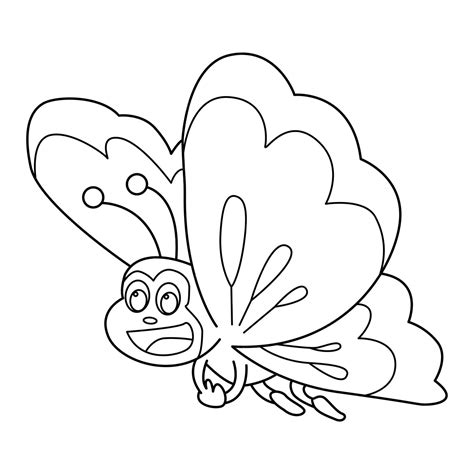 Premium Vector | Butterfly outline vector cartoon design on white background