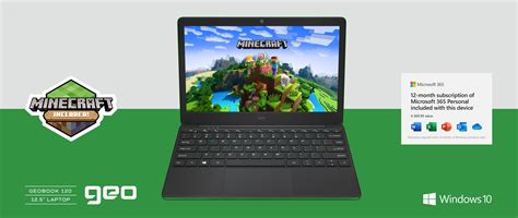 GeoBook 120 Minecraft Edition 12.5″ Laptop (US) – Geo Computers