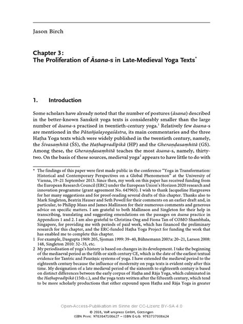 Birch - The Proliferation of Asanas in Late-Medieval Yoga Texts | PDF ...