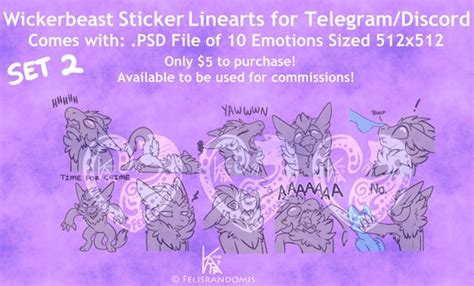 Character OC Digital Art Wickerbeast Stickers Set 2 Base - Etsy Australia