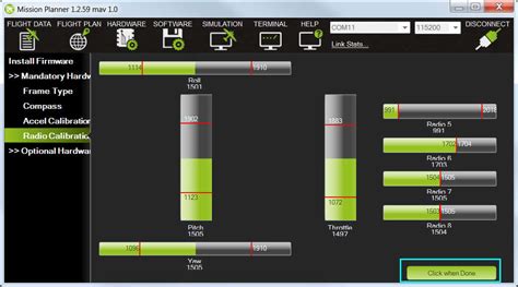 Radio Control Calibration — Copter documentation