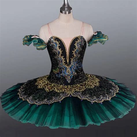 Green ballet dress Swan Lake Ballet Tutus Pancake Performance Recital ...