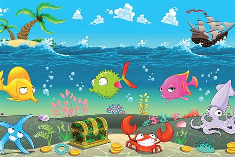 Under The Sea Cartoon Background, Underwater Cartoon HD wallpaper | Pxfuel