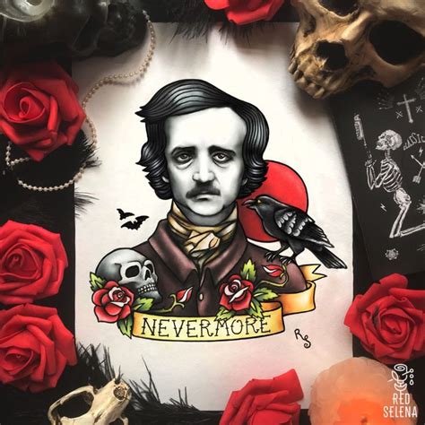 Edgar Allan Poe Oldschool Tattoo Portrait Traditional Tattoo ... | Poe ...