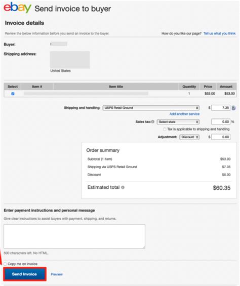 Ebay Invoice Template