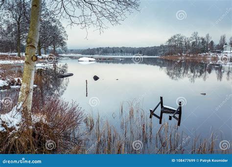 Winter Scenery at the Lake in Sweden Stock Image - Image of calm, northern: 108477699