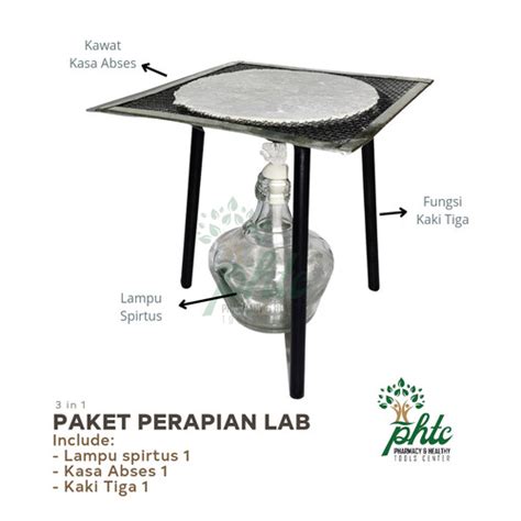 Jual Paket Pemanas Laboratorium l Lampu + Kawat Kasa + Kaki Tiga Tebal ...