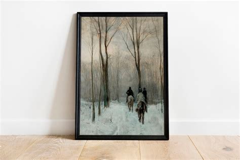 Snowy Village Landscape Painting Christmas Decor Printable - Etsy