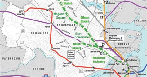 Boston Green Line Extension Map - Topographic Map World