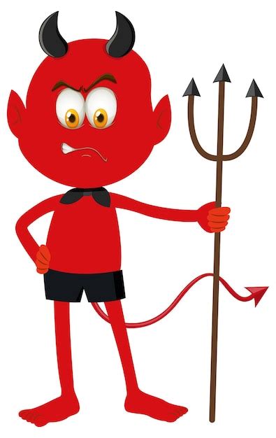 Free Vector | A red devil cartoon character with facial expression