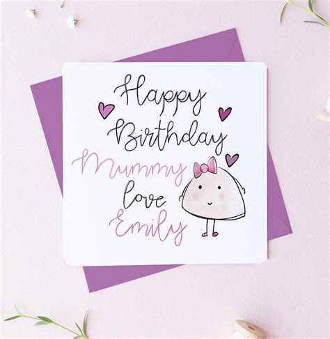 Happy Birthday Mummy Personalised Card By Parsy Designs