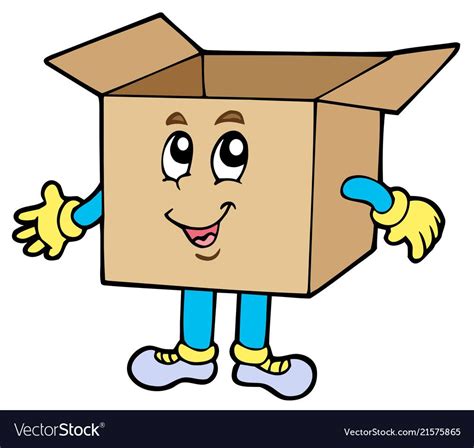 Cartoon cardboard box vector image on VectorStock | Dibujos, Figuras ...