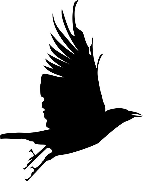 Flying Crow Silhouette Clip Art | Crow silhouette, Crow flying ...