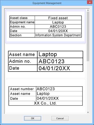 Creating Equipment Management Labels in Label Editor