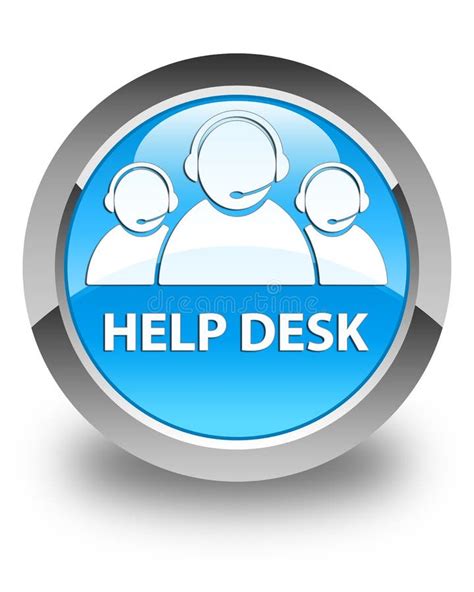 Help Desk (customer Care Team Icon) Glossy Cyan Blue Round Button Stock Illustration ...