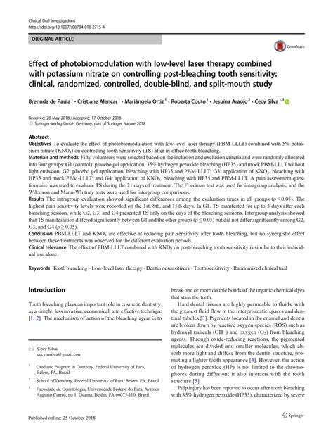 (PDF) Effect of photobiomodulation with low-level laser therapy ...