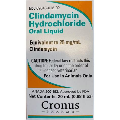 Buy Clindamycin Hydrochloride Oral Drops 25 Mg/Ml 20 Ml for pets