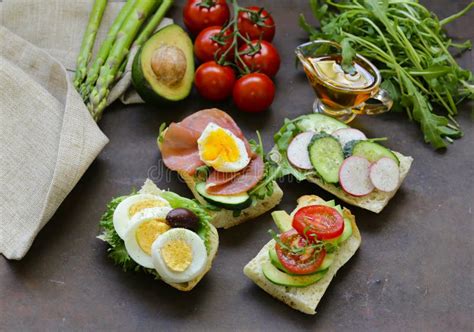 Sandwiches with Different Fillings Stock Image - Image of delicious, snack: 119618631