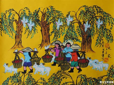 Chinese Farmers' painting, Huxian Shanxi Farmer Painting, Art Dress, Pablo Picasso, Chinese Art ...