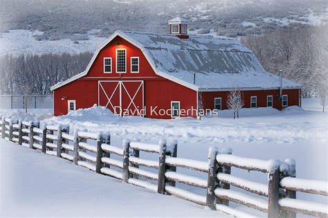 "Winter Barn" by David Kocherhans | Redbubble