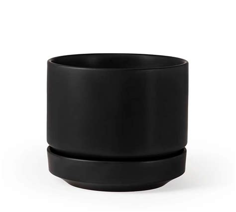 Modern Black Ceramic Planter, 6" | Ceramic planters, Black ceramic ...