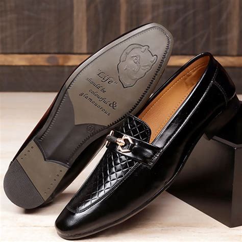 Mens Black Formal Loafer Shoes Insole Material: Pvc at Best Price in ...