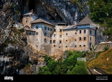 The Predjama Castle in Slovenia. Legendary cave castle in a cliff with ...