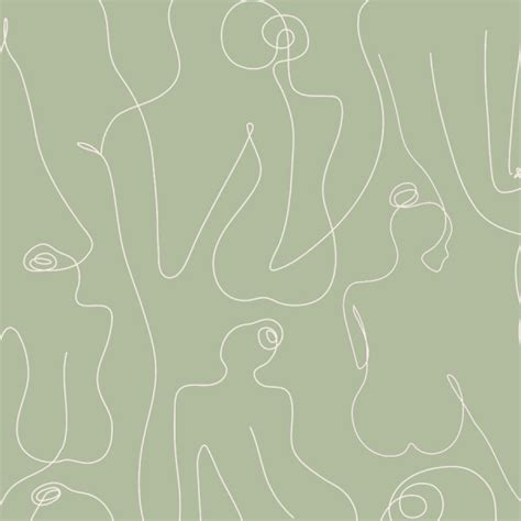 Sage Green Feminine Wallpaper - Peel and Stick - The Wallberry