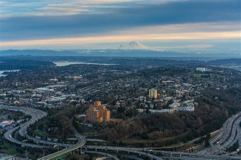 Aerial Beacon Hill Seattle and Rainier