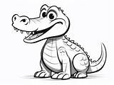 Easy American Alligator Coloring Page  sketch template