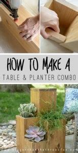 Outdoor DIY Table Planter plus other plant accessories to make!