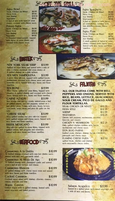 Online Menu of Don Julio Mexican Restaurant Restaurant, Corinth, Mississippi, 38834 - Zmenu