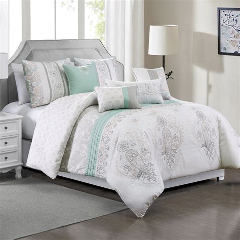 HGMart Bedding Comforter Set Bed In A Bag - 7 Piece Luxury Embroidery Microfiber Bedding Sets ...