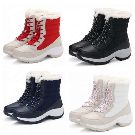 Women's Winter Faux Fur Lined Snow Boots - Fashion