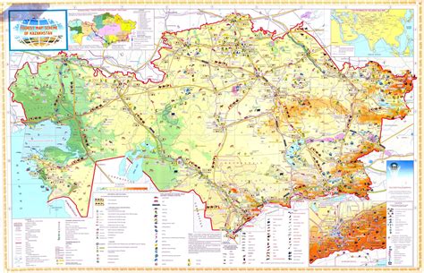 Large detailed tourist map of Kazakhstan | Kazakhstan | Asia | Mapsland | Maps of the World