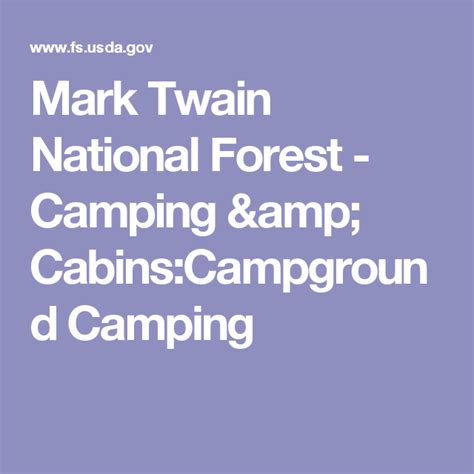 Mark Twain National Forest - Camping & Cabins:Campground Camping Mark Twain National Forest ...