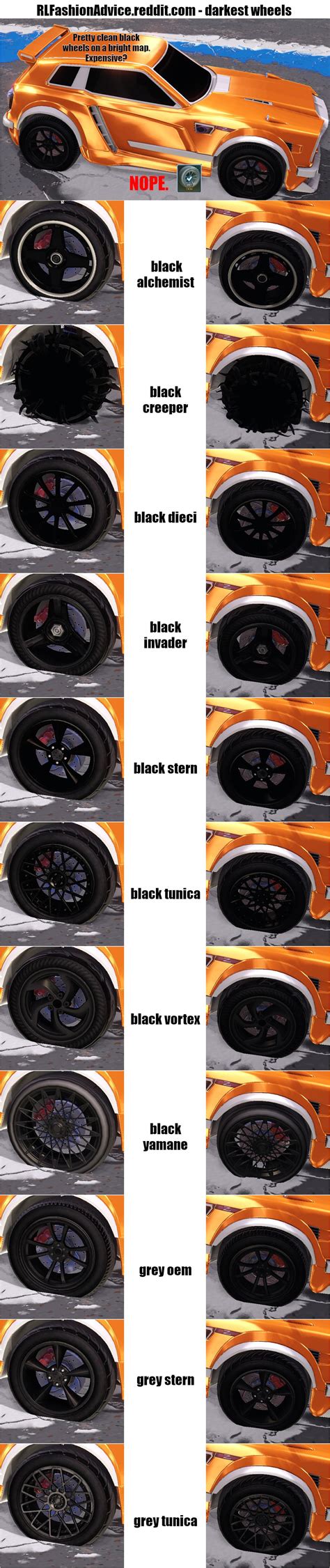 Know your black wheels. : r/RocketLeague