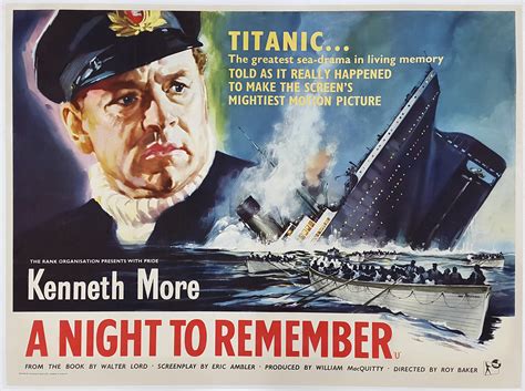 A NIGHT TO REMEMBER (1958) Originla Vintage Titanic Disaster Movie Film Poster | Picture Palace ...