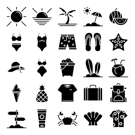 Summer icons pack 533882 Vector Art at Vecteezy