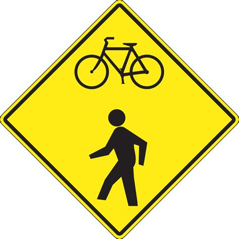 Bicycle/Pedestrian Warning Bicycle & Pedestrian Sign FRW543