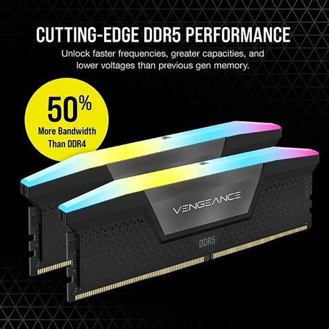 Corsair VENGEANCE RGB 32GB (2x 16GB) DDR5 Desktop Memory Kit, 6000MHz Speed, 36-36-36-76 Latency ...