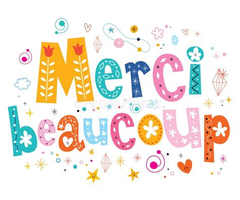 Merci Beaucoup Thank You Very Much in French Lettering Design Stock ...