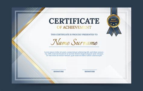 Modern Certificate of Achievement Template 21180192 Vector Art at Vecteezy