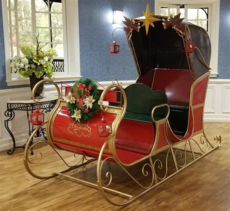 Tis Your Season | Life-Size Christmas Victorian Santa Sleigh Iron Commercial Christmas Decoration