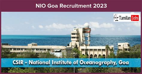 NIO Goa Recruitment 2023 - Project Associate Jobs, Online Application!